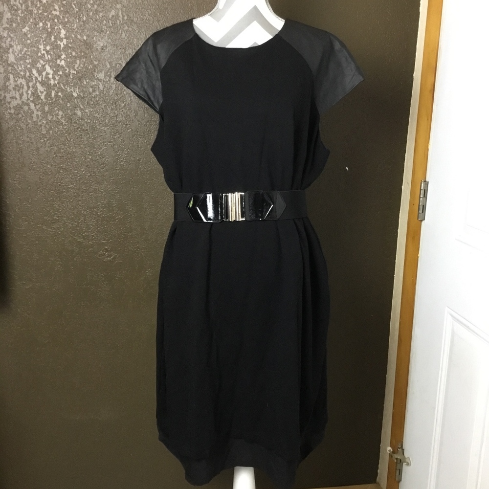 Ralph Lauren Genuine Leather Embellished Dress EUC
